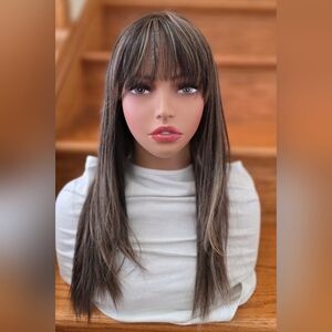 Belle Tress Paris Wig- Dk Brown W/ Highlights-- NWT